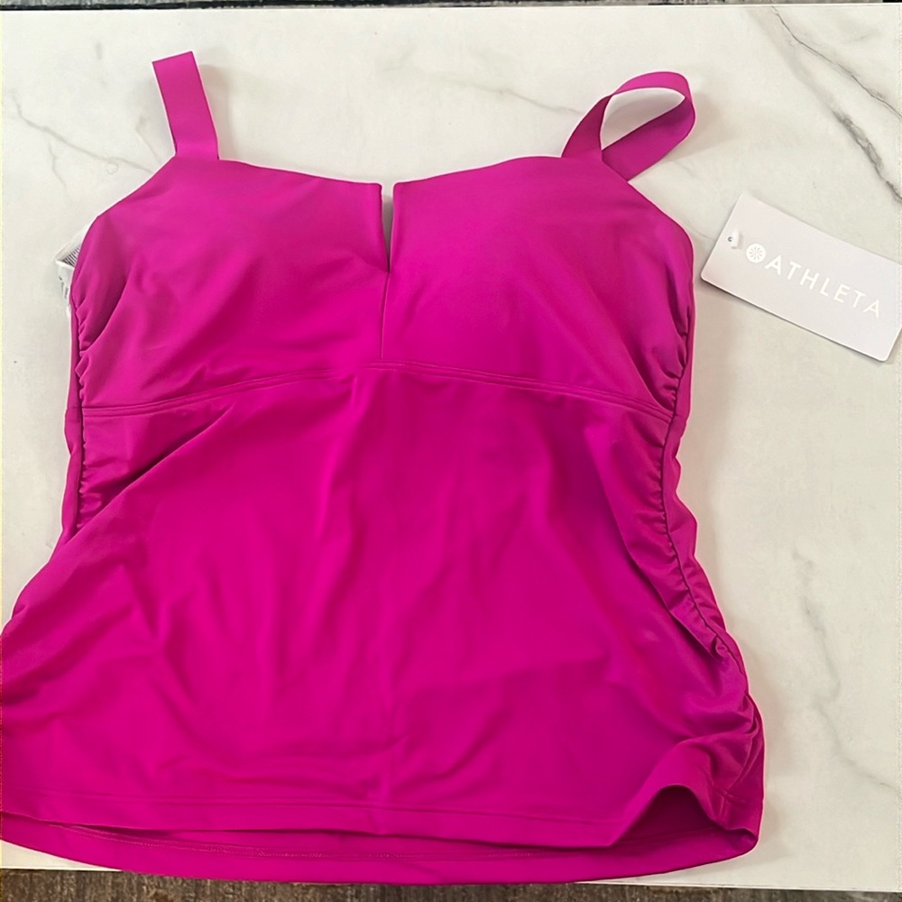 Athleta Square Neck Electric Pink Takini
